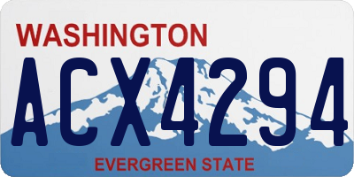WA license plate ACX4294