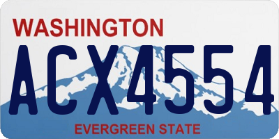 WA license plate ACX4554