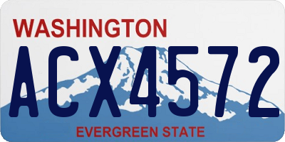 WA license plate ACX4572