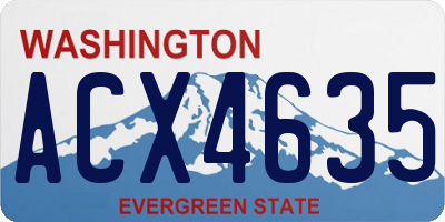 WA license plate ACX4635