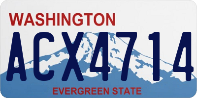 WA license plate ACX4714