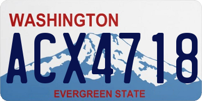 WA license plate ACX4718