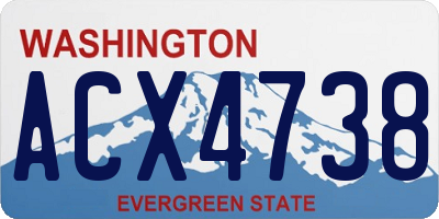 WA license plate ACX4738
