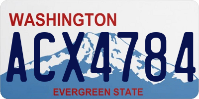 WA license plate ACX4784