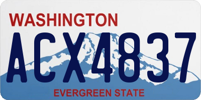 WA license plate ACX4837