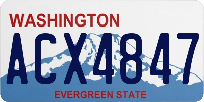WA license plate ACX4847
