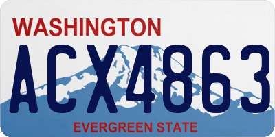 WA license plate ACX4863