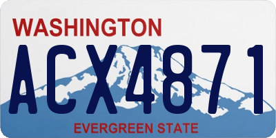 WA license plate ACX4871