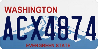 WA license plate ACX4874