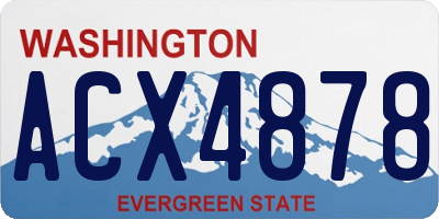 WA license plate ACX4878