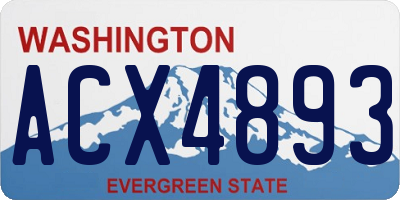 WA license plate ACX4893