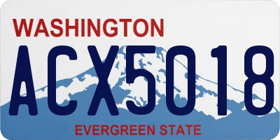 WA license plate ACX5018