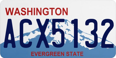 WA license plate ACX5132