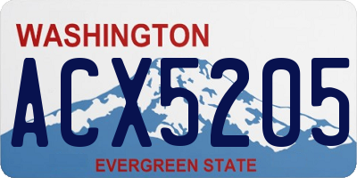 WA license plate ACX5205
