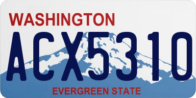 WA license plate ACX5310