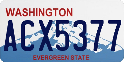 WA license plate ACX5377