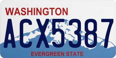 WA license plate ACX5387