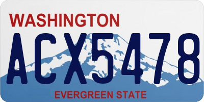 WA license plate ACX5478