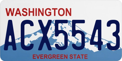 WA license plate ACX5543