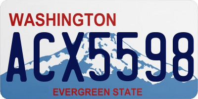 WA license plate ACX5598