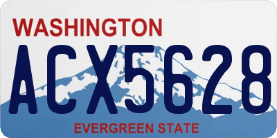 WA license plate ACX5628