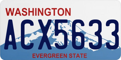 WA license plate ACX5633