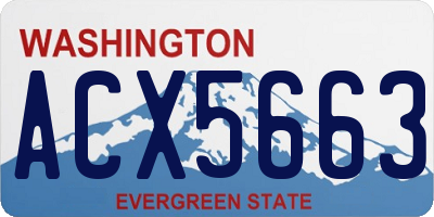 WA license plate ACX5663