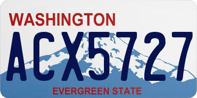 WA license plate ACX5727