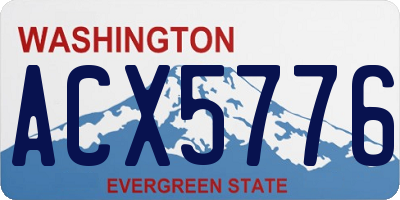 WA license plate ACX5776