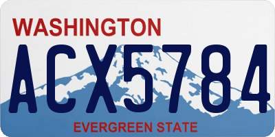 WA license plate ACX5784