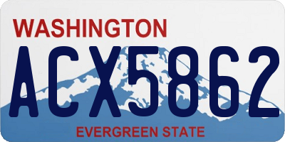 WA license plate ACX5862