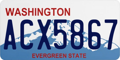 WA license plate ACX5867