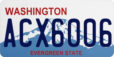 WA license plate ACX6006