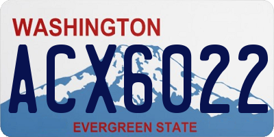 WA license plate ACX6022