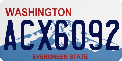 WA license plate ACX6092