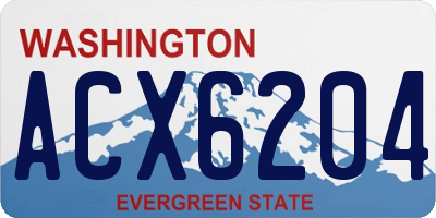 WA license plate ACX6204