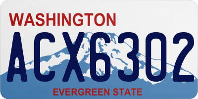 WA license plate ACX6302