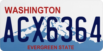 WA license plate ACX6364