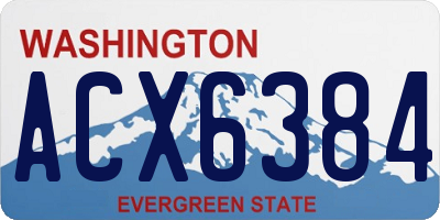 WA license plate ACX6384