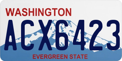 WA license plate ACX6423
