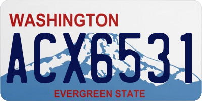 WA license plate ACX6531