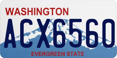 WA license plate ACX6560