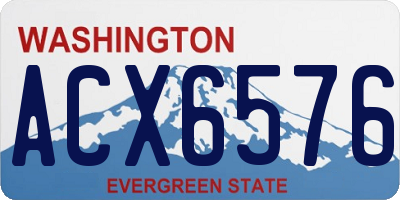 WA license plate ACX6576