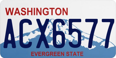 WA license plate ACX6577