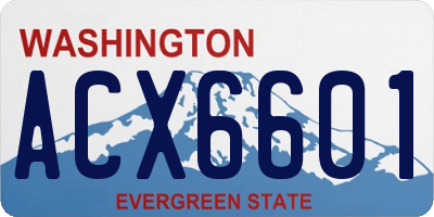 WA license plate ACX6601