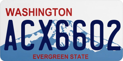WA license plate ACX6602