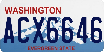 WA license plate ACX6646