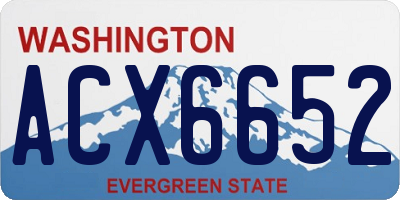 WA license plate ACX6652