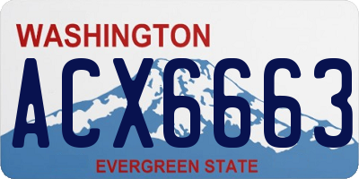 WA license plate ACX6663