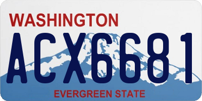 WA license plate ACX6681